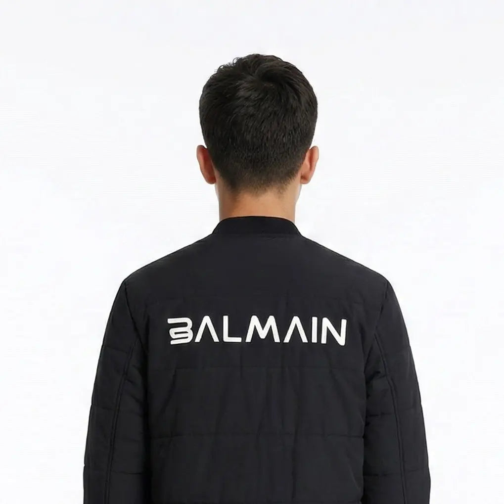 Giubbotto Balmain | Bomber Zip con Logo | Nero Balmain