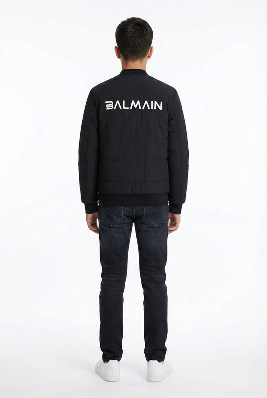 Giubbotto Balmain | Bomber Zip con Logo | Nero Balmain