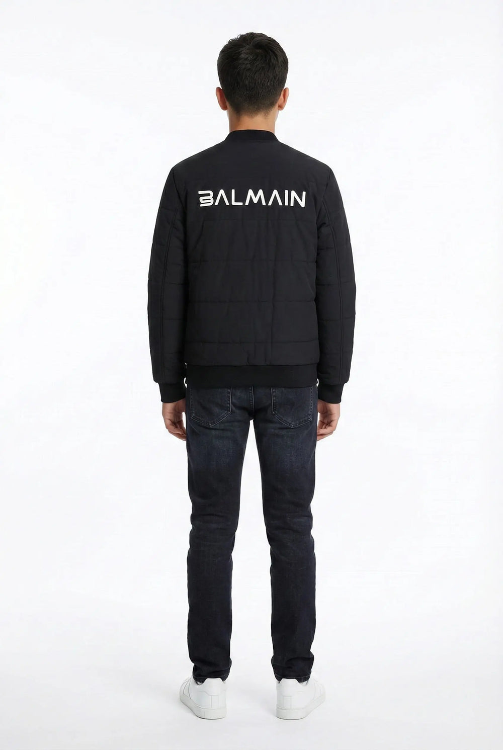 Giubbotto Balmain | Bomber Zip con Logo | Nero Balmain