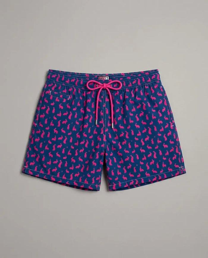 Costume Uomo Blu MC2 Saint Barth | Stampa Coniglietti Fucsia Mc2 Saint Barth