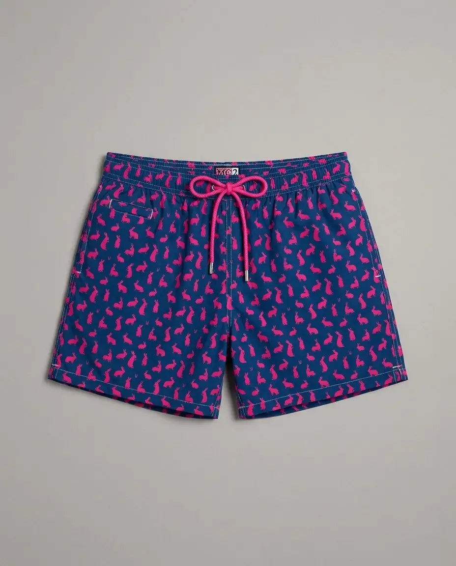 Costume Uomo Blu MC2 Saint Barth | Stampa Coniglietti Fucsia Mc2 Saint Barth