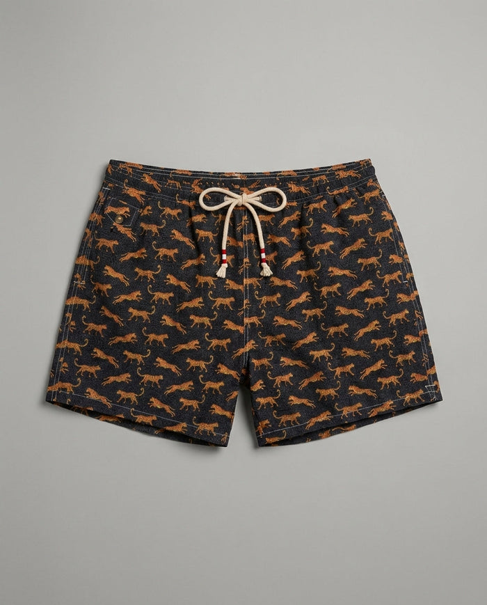 Costume Nero Uomo Mc2 Saint Barth | Stampa Leopardo Mc2 Saint Barth