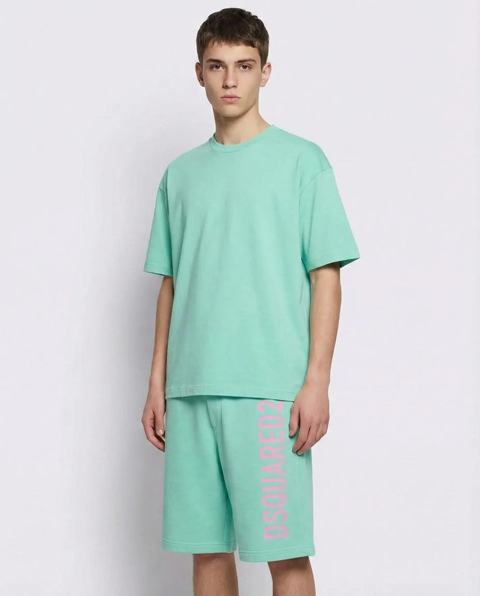 Pantaloncini Dsquared2 | Modello Bermuda con Logo | Eco | Celeste Dsquared2