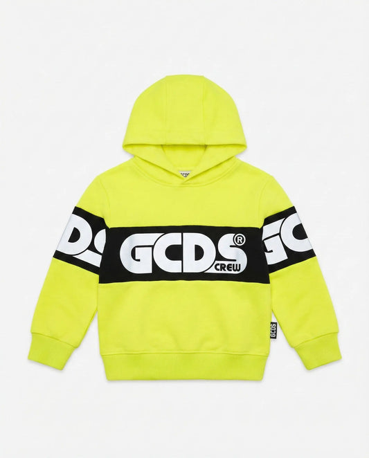 Felpa GCDS | Giallo Fluo con Logo | Outlet GCDS