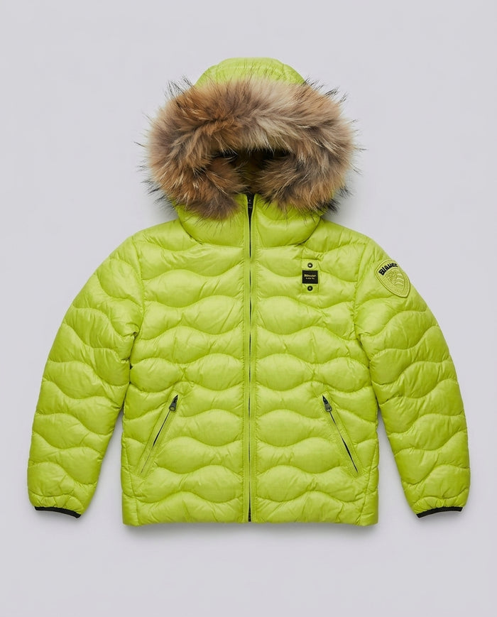 Piumino Blauer Kids giallo lime da bambino 8 anni – fronte