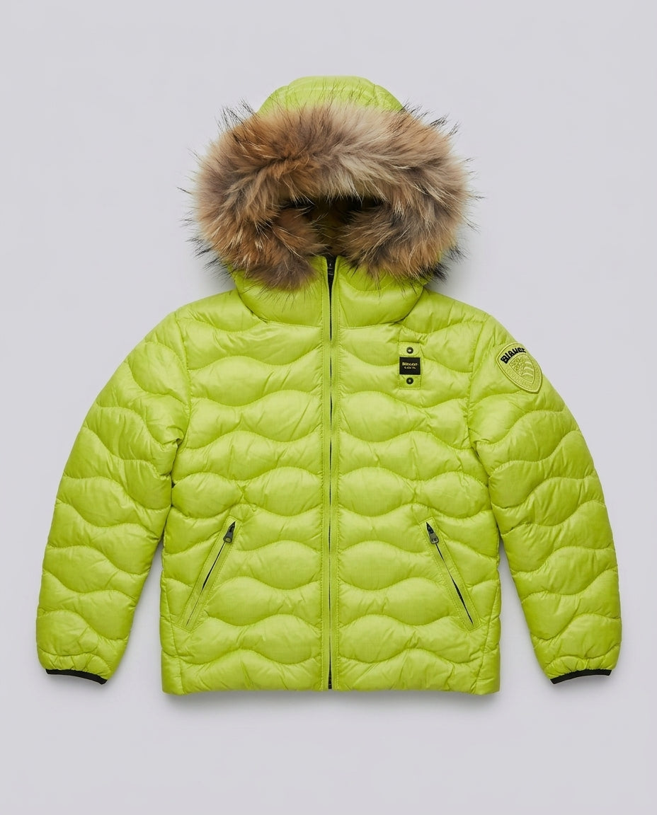 Piumino Blauer Kids giallo lime da bambino 8 anni – fronte