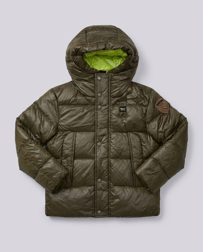 Piumino Blauer Kids verde militare da bambino 8 anni – fronte