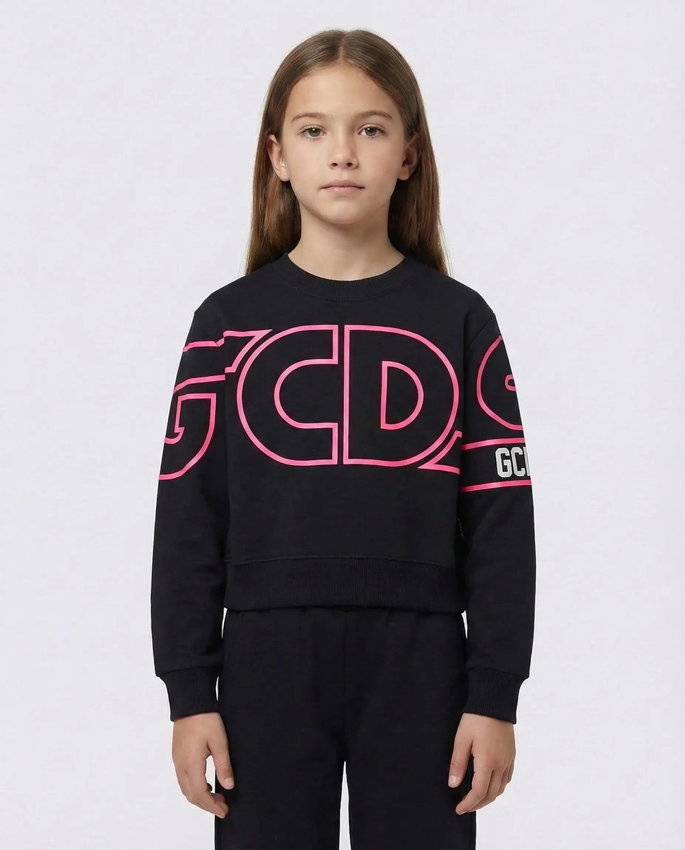 FELPA GCDS LOGO FLUO-NERO/FUXIA GCDS
