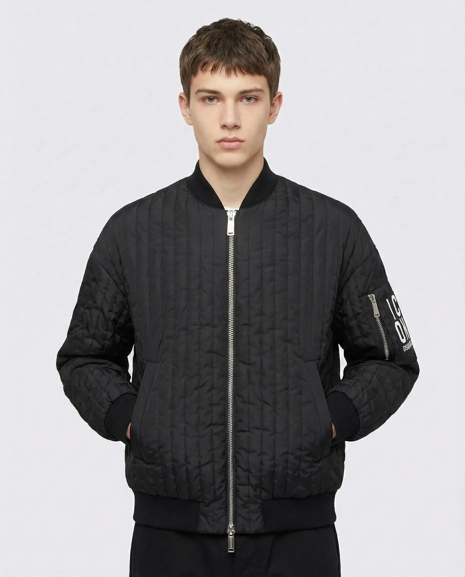 Giubbotto Dsquared2 | Modello Bomber con Zip | Nero | Logo Icon Dsquared2