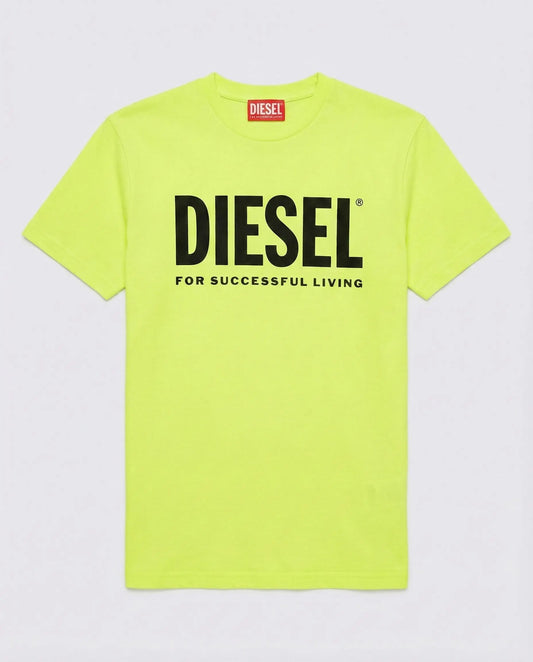 T Shirt Diesel | Giallo Fluo con Logo | Outlet Diesel