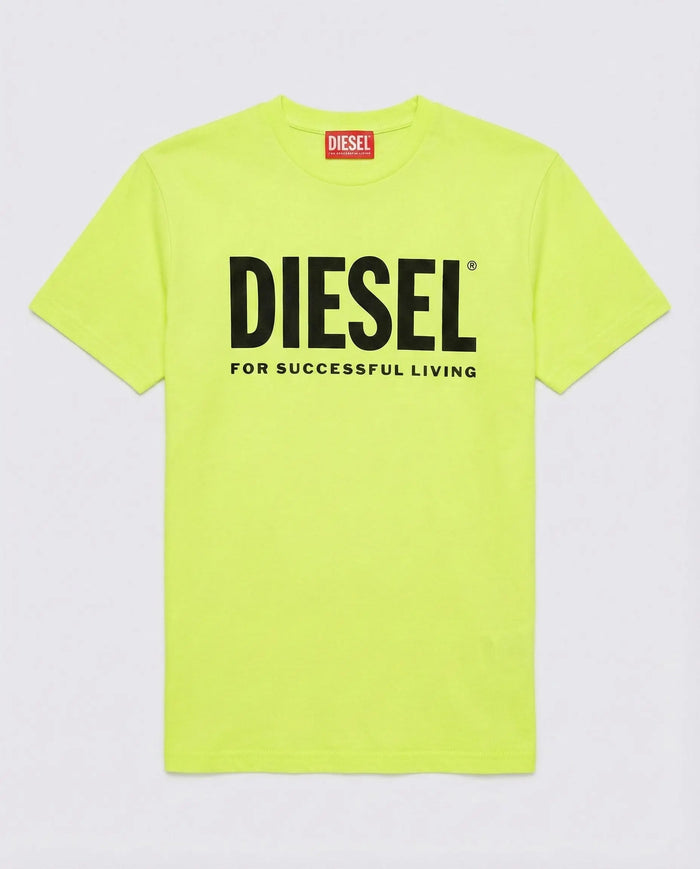 T Shirt Diesel | Giallo Fluo con Logo | Outlet Diesel
