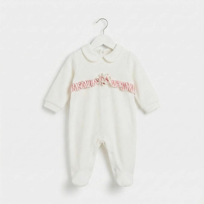 TUTINA IN MAGLIA LINOCOTONE CON ROUCHE COLORATA DA NEONATA LALALU' Lalalu