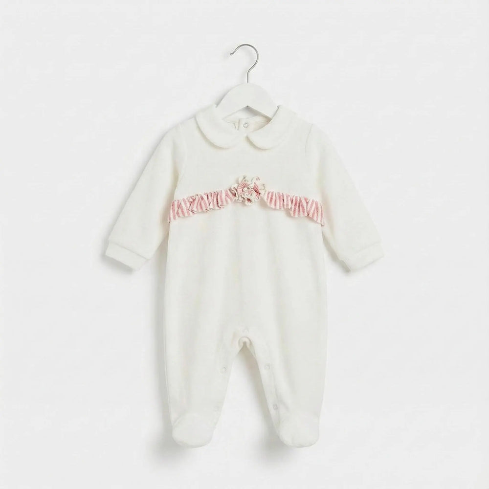 TUTINA IN MAGLIA LINOCOTONE CON ROUCHE COLORATA DA NEONATA LALALU' Lalalu