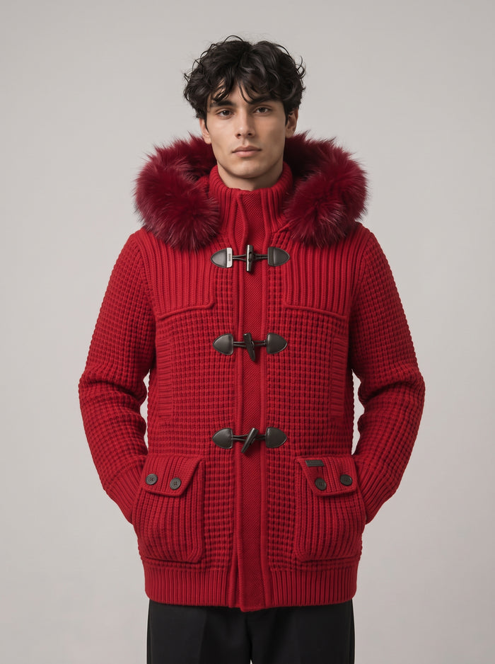 Bark Rosso con Pelliccia | Giubbotto Unisex | Uomo Donna