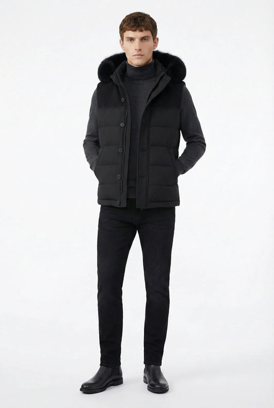 Smanicato Bark Nero con Pelliccia | Modello Uomo Bark