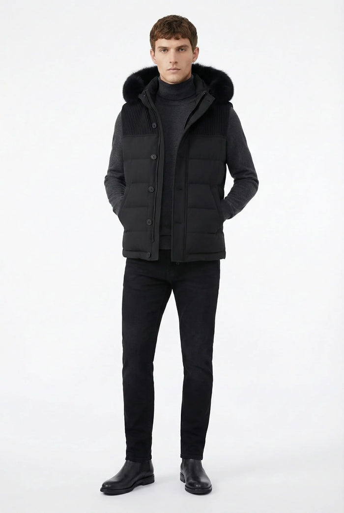 Smanicato Bark Nero con Pelliccia | Modello Uomo Bark