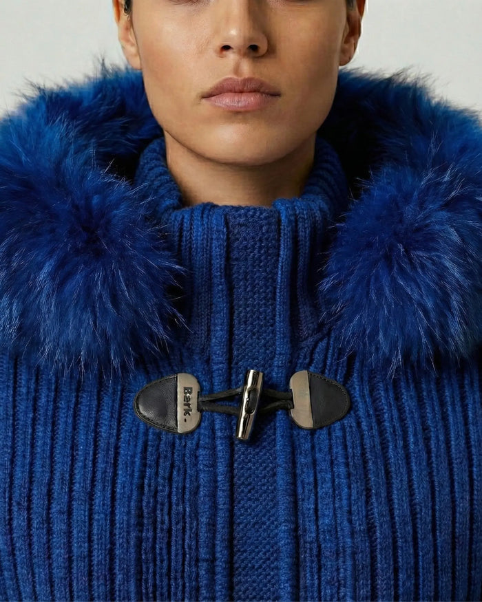 Bark Blu Elettrico con Pelliccia | Giubbotto Unisex | Uomo Donna Bark