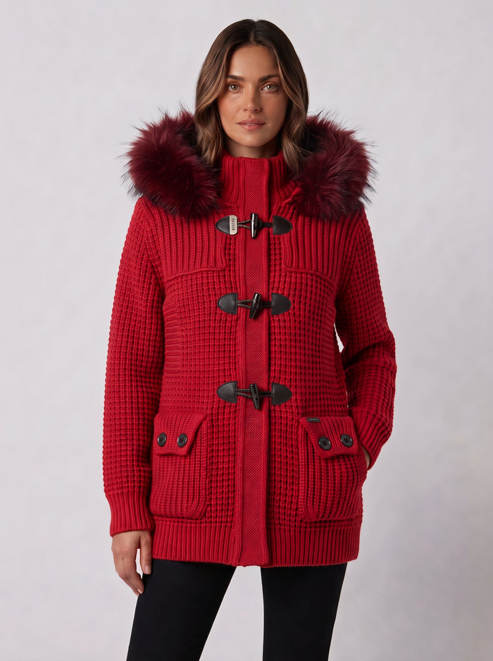 Bark Rosso con Pelliccia | Giubbotto Unisex | Uomo Donna