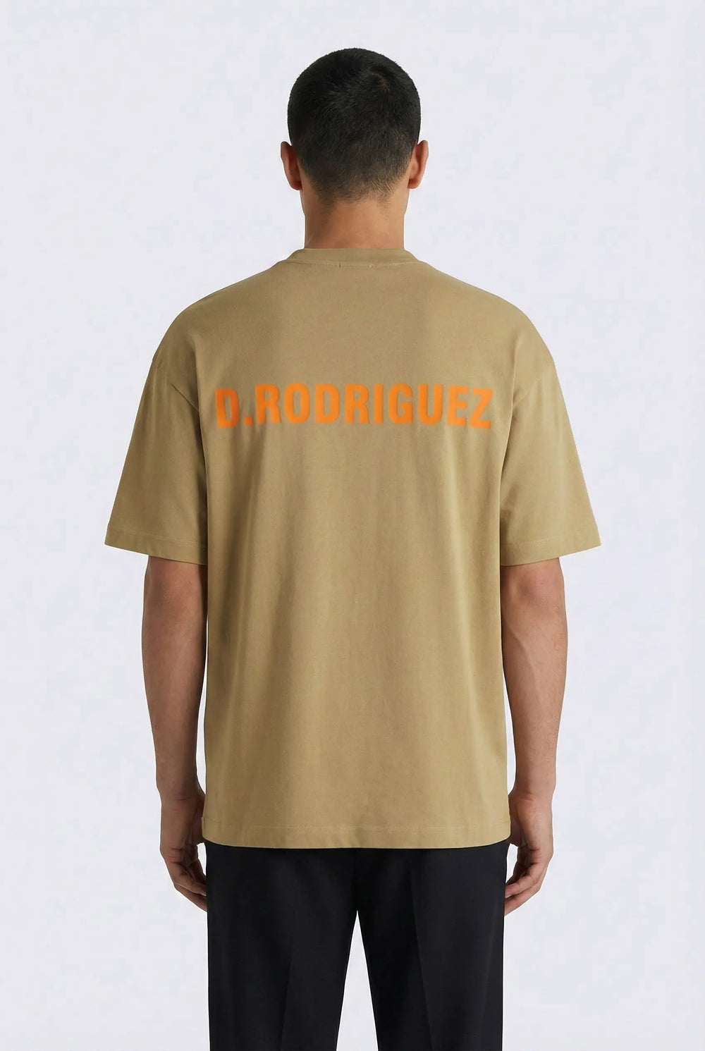 T Shirt Diego Rodriguez Uomo | Maglia Basica | Logo Arancio | Marrone Diego Rodriguez