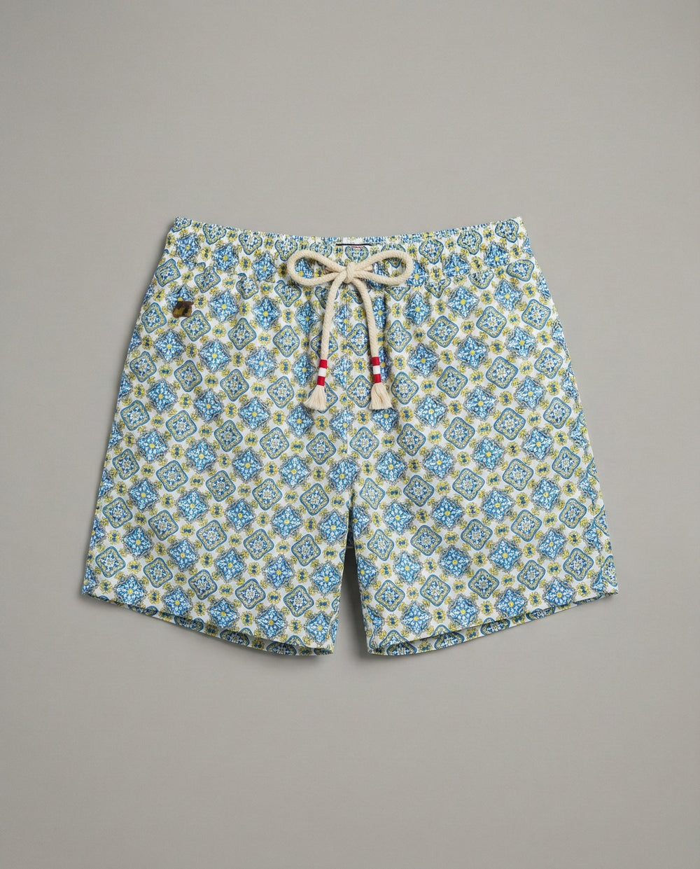 Costume Bianco Uomo Mc2 Saint Barth | Stampa Geometrica Mc2 Saint Barth