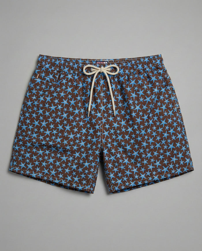 Costume Marrone Uomo Stampa Stelle Marine | Mc2 Saint Barth Mc2 Saint Barth