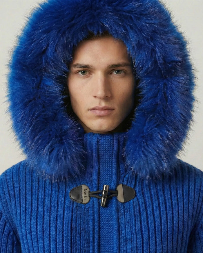 Bark Blu Elettrico con Pelliccia | Giubbotto Unisex | Uomo Donna Bark