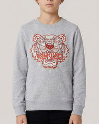 Felpa Kenzo Bambino | Tigre | Grigio | Outlet Kenzo