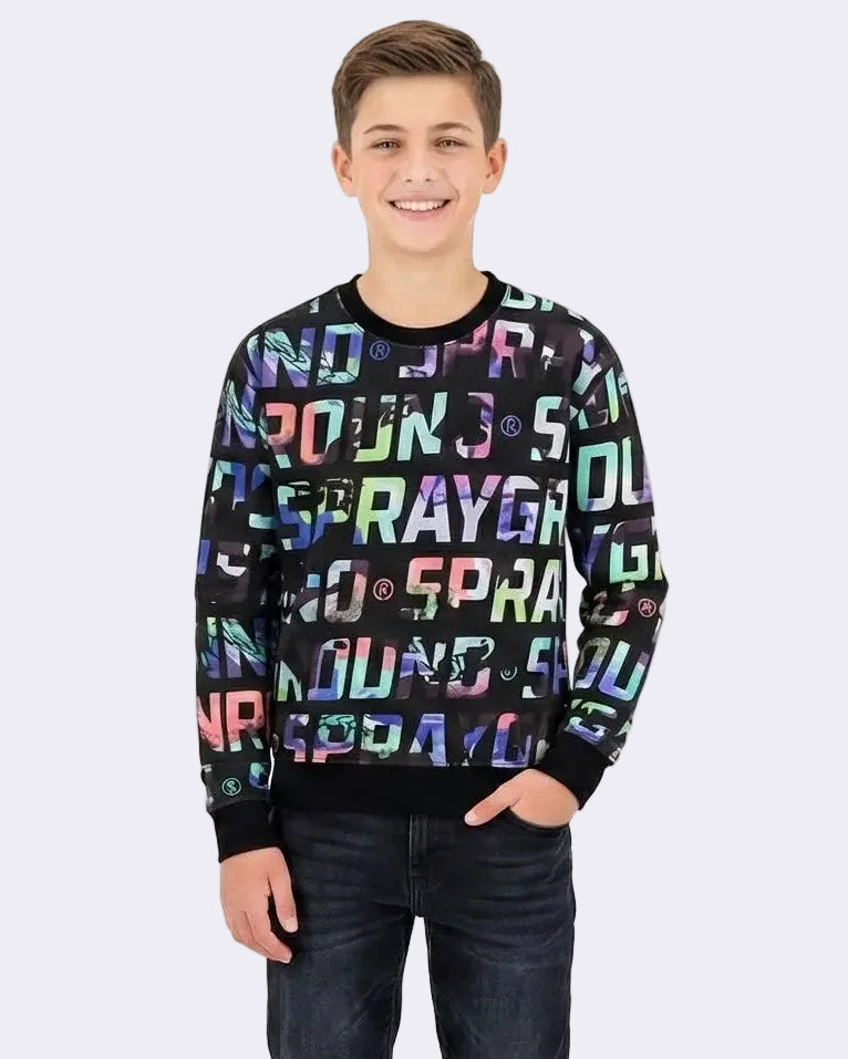 Felpa Sprayground | Logo All Over | Nero Sprayground