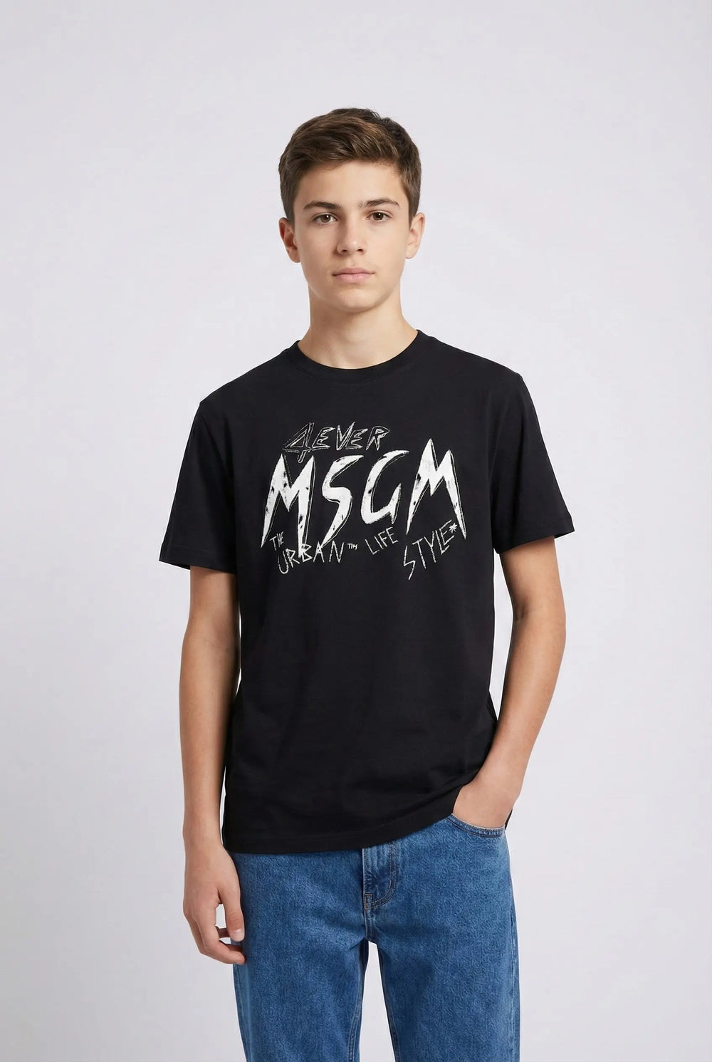 T Shirt Msgm | Modello Unisex | Logo Graffiti | Nero | Outlet MSGM