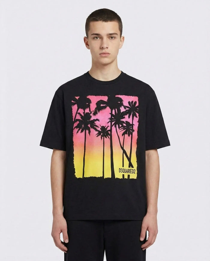 T Shirt Dsquared2 | Logo Palm | Nero Dsquared2