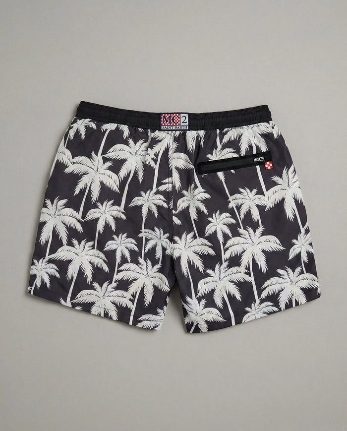 Costume Uomo Lighting 70 Nero MC2 Saint Barth | Stampa Palme Bianche Mc2 Saint Barth