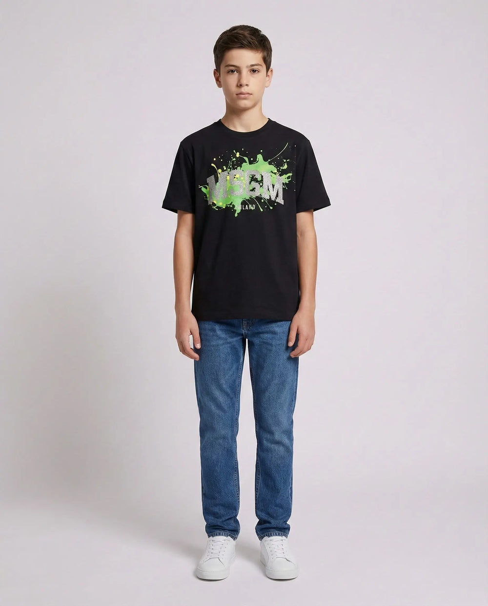 T Shirt Msgm | Modello Unisex | Logo Paint | Nero | Outlet MSGM