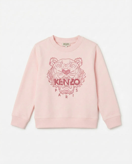 Felpa Kenzo Bambino | Logo Tigre | Rosa | Outlet Kenzo