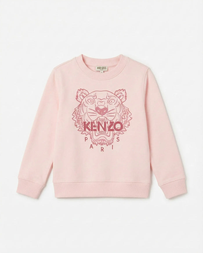 Felpa Kenzo Bambino | Logo Tigre | Rosa | Outlet Kenzo
