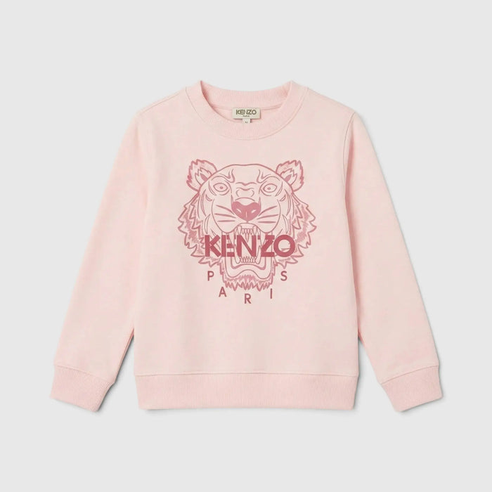 Felpa Kenzo Bambino | Logo Tigre | Rosa | Outlet Kenzo