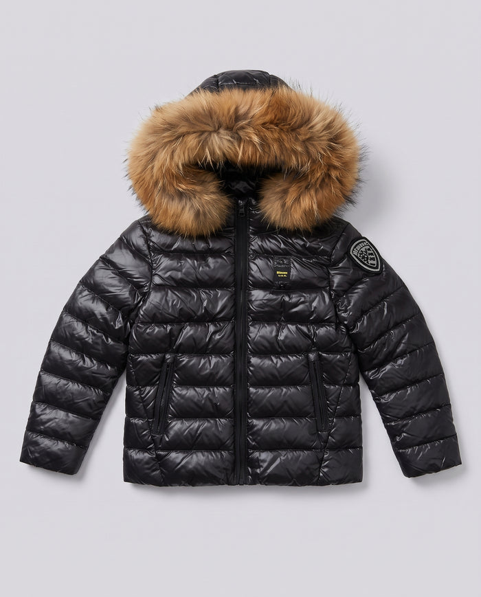 Piumino Blauer Kids nero da bambina 8 anni – fronte