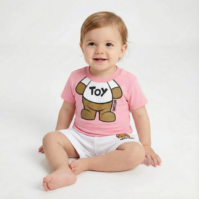 Moschino Bambina Neonata | T Shirt Rosa Logo Toy | Moschino Kids Outlet Moschino Kids Neonato