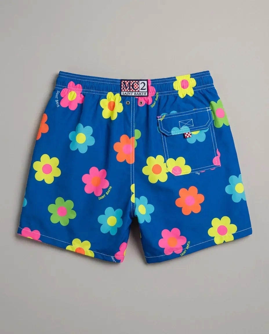 Costume Uomo Lighting 70 blu MC2 Saint Barth | Stampa Fiori Mc2 Saint Barth