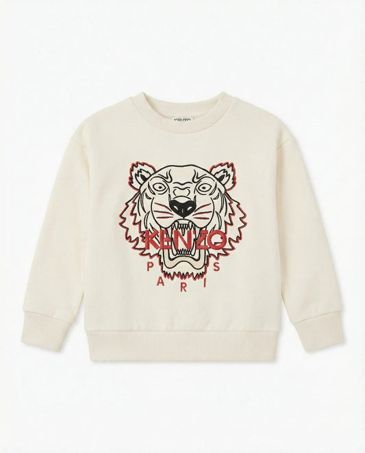 Felpa Kenzo Bambino | Logo Tigre | Bianco | Outlet Kenzo