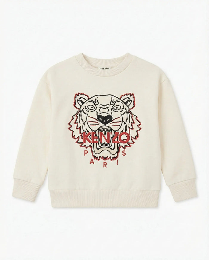 Felpa Kenzo Bambino | Logo Tigre | Bianco | Outlet Kenzo
