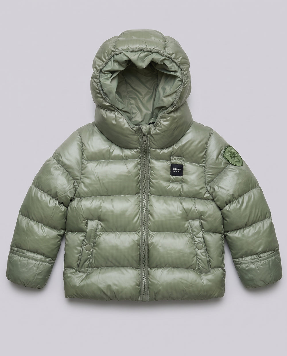 Piumino Blauer Kids Verde Salvia Lucido da neonato 12 mesi – fronte
