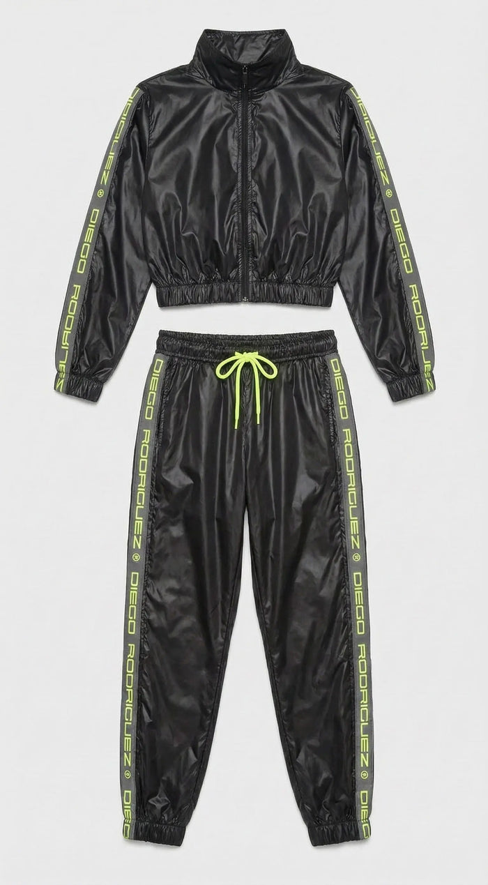 Tuta Diego Rodriguez Donna | Nylon | Banda Logo Verde Fluo Diego Rodriguez