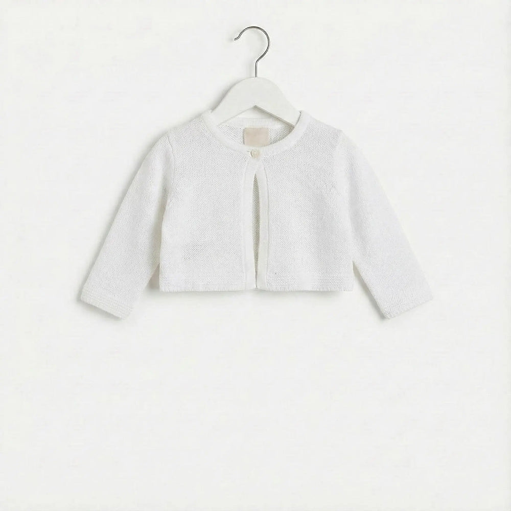 CARDIGAN IN FILO CON BOTTONE DA NEONATA LALALU' Lalalu
