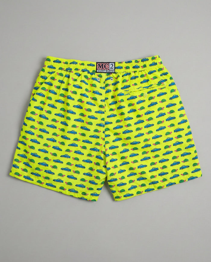 Costume Giallo Fluo Uomo Mc2 Saint Barth | Stampa Cars Mc2 Saint Barth