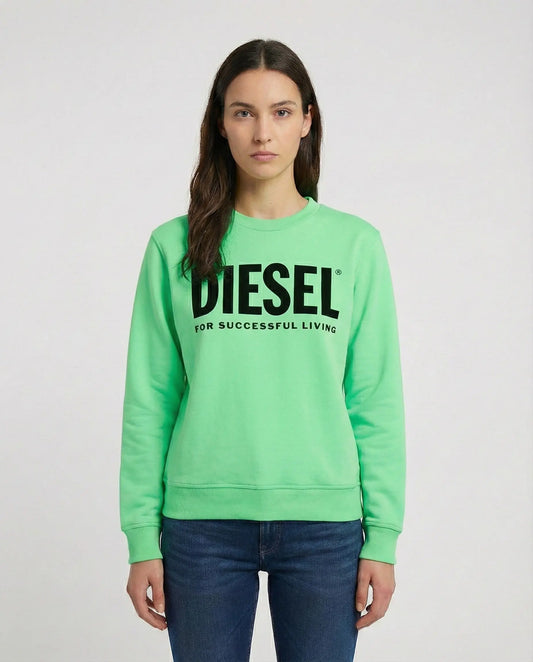 Felpa Diesel | Verde Fluo con Logo | Outlet Diesel