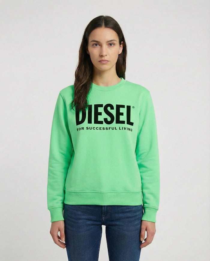 Felpa Diesel | Verde Fluo con Logo | Outlet Diesel