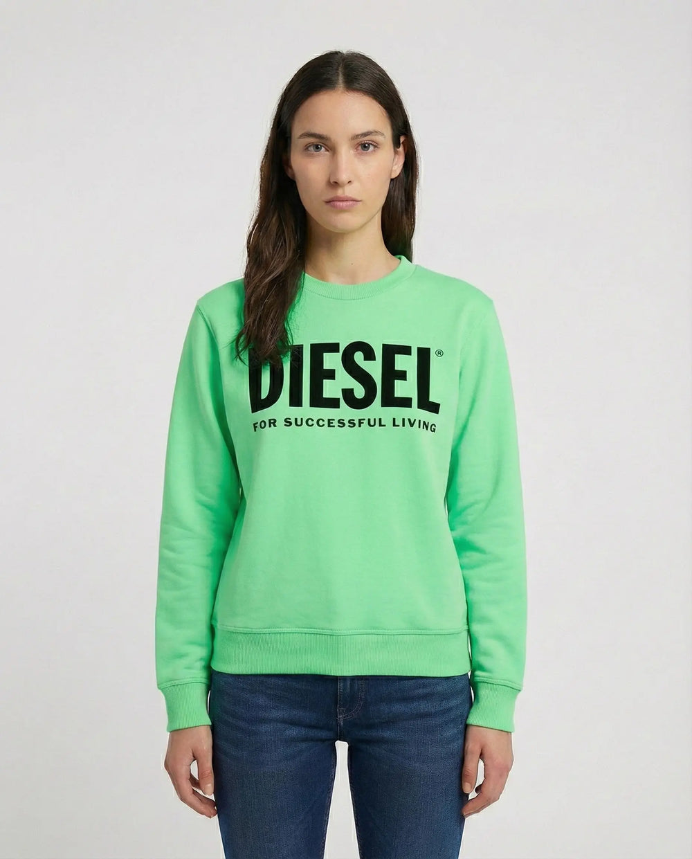 Felpa Diesel | Verde Fluo con Logo | Outlet Diesel