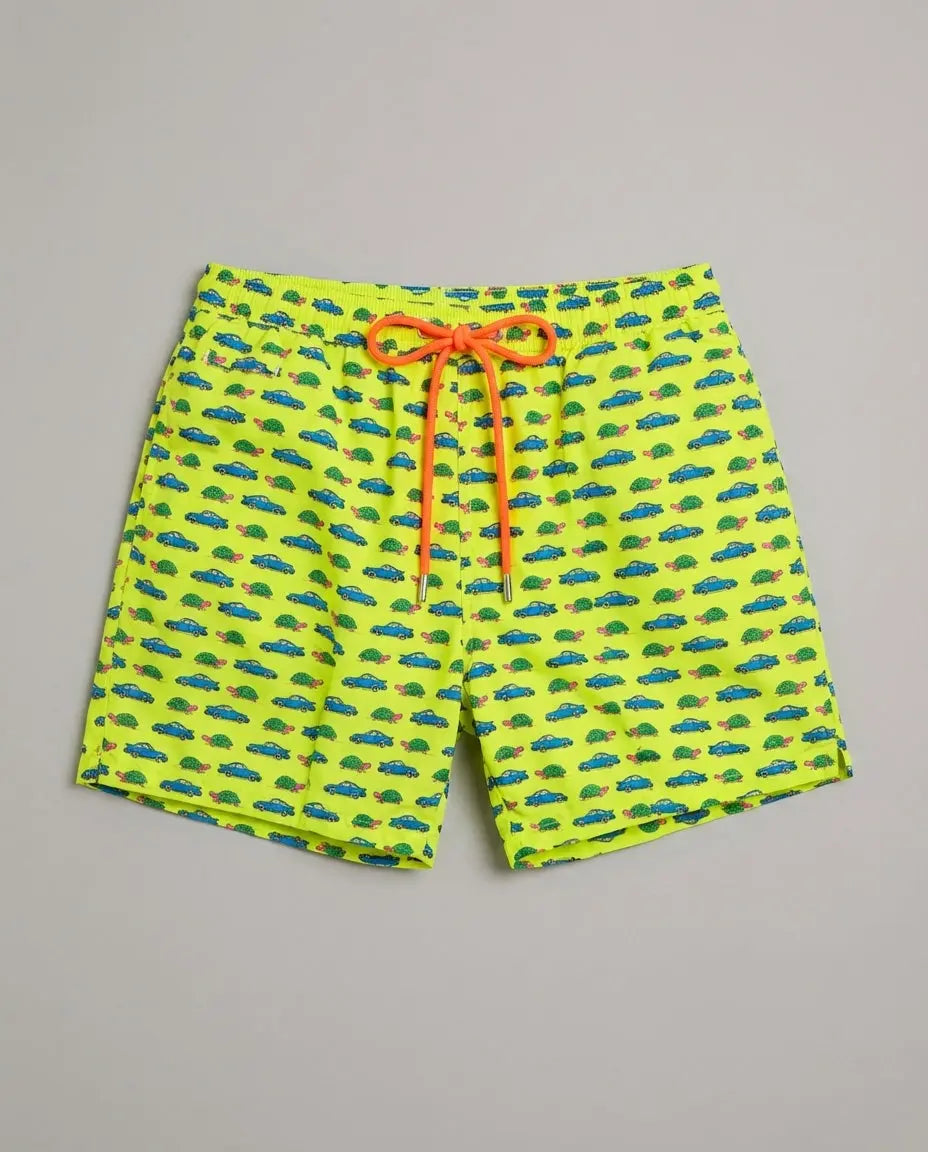 Costume Uomo Lighting 70 Giallo Fluo MC2 Saint Barth | Stampa Auto e Tartarughe Mc2 Saint Barth