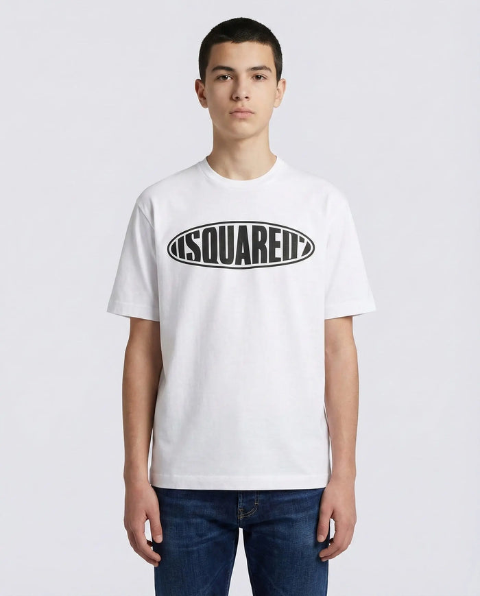 T Shirt Dsquared2 | Logo Cerchio | Bianco Dsquared2