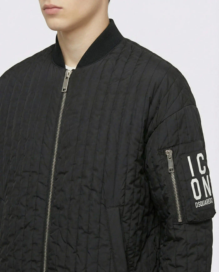 Giubbotto Dsquared2 | Modello Bomber con Zip | Nero | Logo Icon Dsquared2